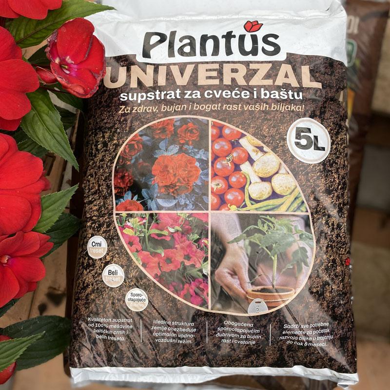 Univerzalna zemlja za cveće 5l Plantus